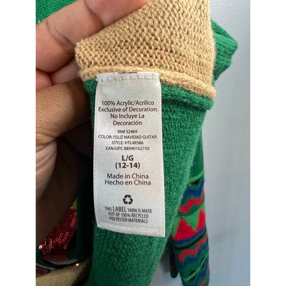 Holiday Time Womens Green Ugly Sweater Size Large - Picture 6 of 6